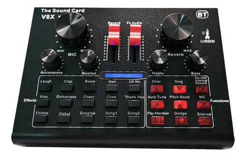 Mini Placa Mixadora Gravadora De Som V8x Pro Live Sound 15