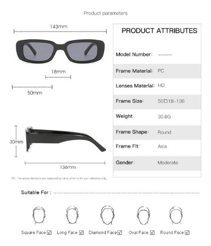 Gafas De Sol Unisex Summer Small Frames Uv400