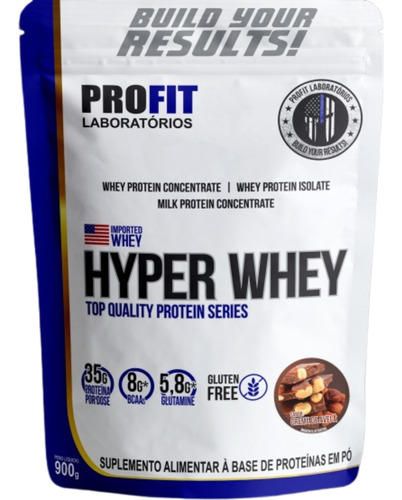 Hyper Whey 900g Isolado E Concentrado Profit Sabor Creme De Avelã