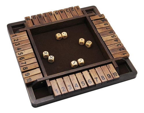 Juego De Mesa De Dados De Madera Shut The Box