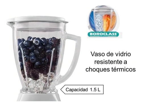 Licuadora 2 Vel Pulso Vaso De Vidrio Oster Blanca Blstkag Blanco