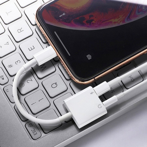 Splitter Lightning Carga Jack Miniplug 3.5mm iPhone iPad