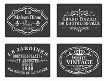 Comprar Kit X 4 Stencils Vintage Cada Uno 21x29 Cm Noreste Ideas