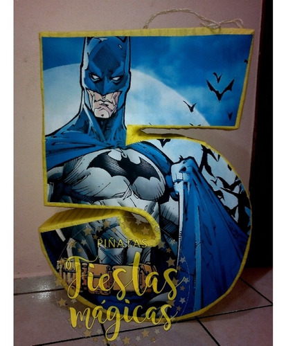 Numero 5 Batman Azul Piñata | Envío gratis