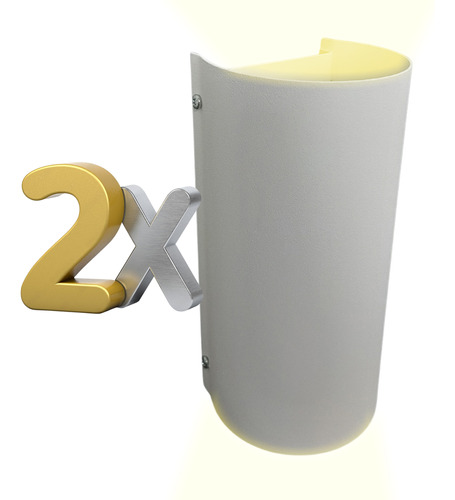 Aplique Lampara Pared Interior Bidireccional Cilindrico X2