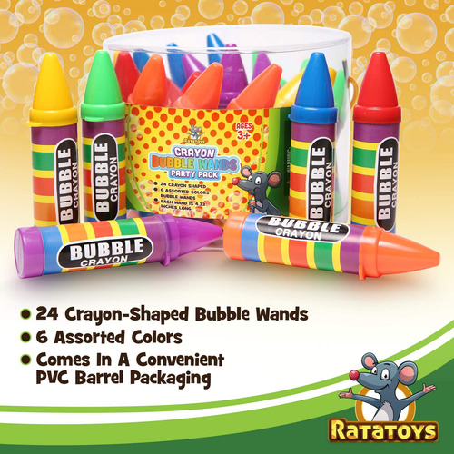 Varitas Burbujas Niños Juego 24 Piezas 6 Colores Surtidos