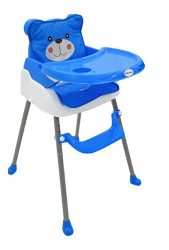 Silla Comedor Oso 3 En 1 Portatil Doble Altura Bebesitos Color Azul