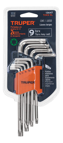 Llaves Torx Extralargas 9 Pz Truper 13647