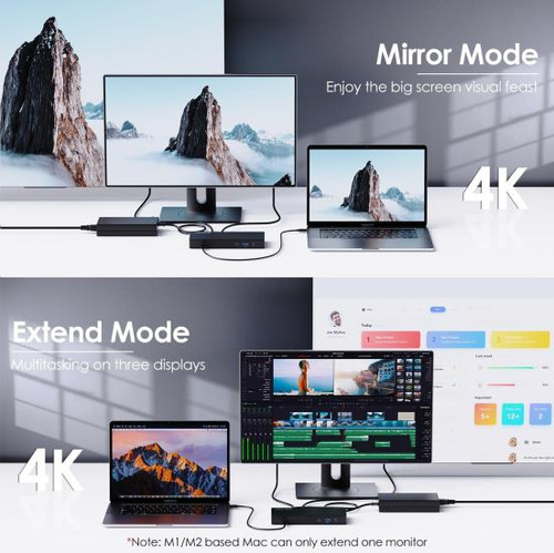 Wavlink Estación De Acoplamiento Usb C Para Monitor Dual, Ba