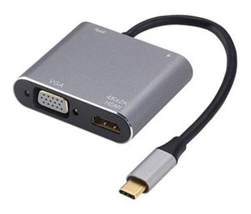 Hub Usb Tipo C A Hdmi Vga Usb 3.0 Tipo C De Carga Pd