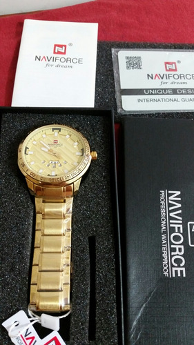 Naviforce Dourado Banho 18k