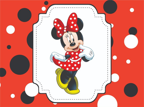 Imagem 2 de 5 de Kit Painel Poli Banner + Displays Festa Minnie