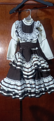 Vestido Regional Escaramuza Niña Café Talla 4-5