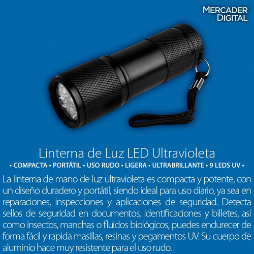 5 Pz Linterna Uv Lámpara Luz Led Negra Ultravioleta Billetes