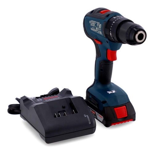 Imagen 8 de 9 de Taladro percutor atornillador inalámbrico de 13mm Bosch GSB 18V-50 18V + 2 baterías de 2Ah + accesorios con maletín de transporte 110V/220V