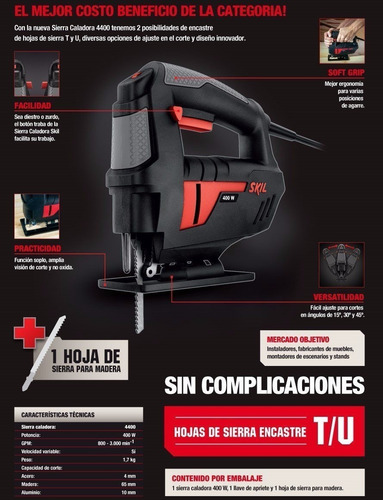 Sierra Caladora Skil 4400 Velocidad Variable 400w + Hoja