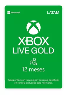 Suscripcion Microsoft Xbox Live Gold 12 Meses Oficial