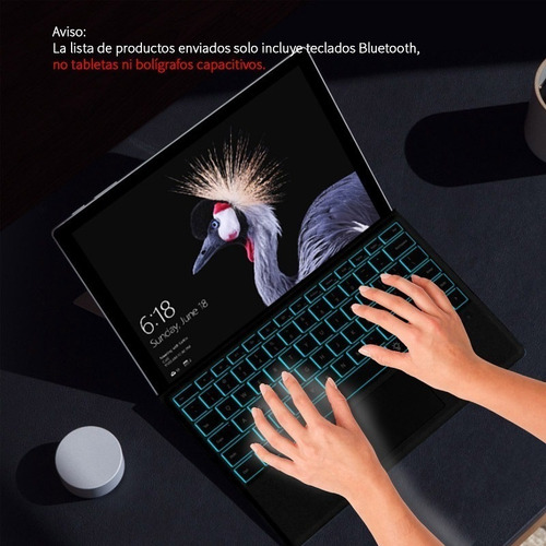 Teclado Iluminado Táctil For Surface Pro 3/4/5/6/7 -wbg2