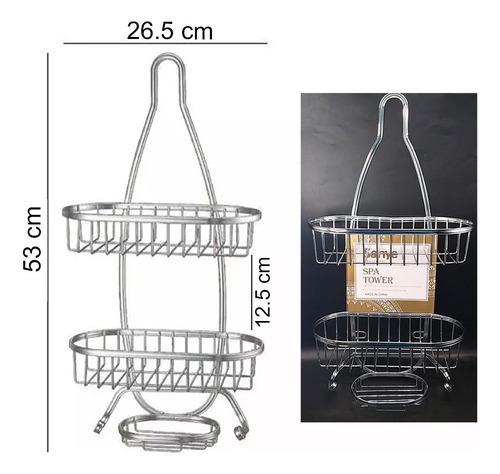Organizador Regadera Baño Repisa Colgante Acero Inox 53 Cm Color Acero Inoxidable