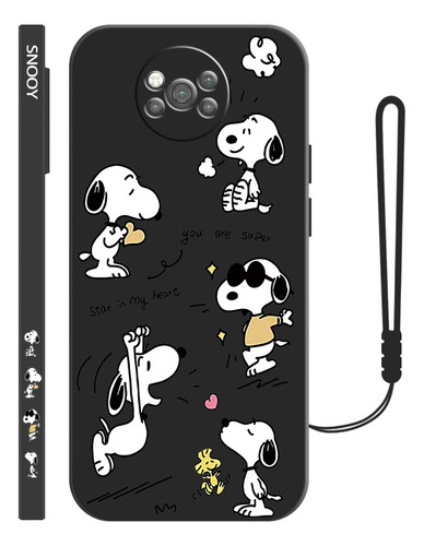 Carcasa De Silicona Diseño De Snoopys Para Xiaomi + Correas