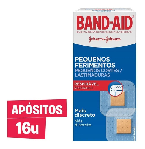 Band-aid Pequeñas Lastimaduras Curitas Apositos 16 Unidades