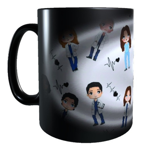 Taza Mágica Greys Anatomy, Cambia Color 320 Cc, 4 Diseños