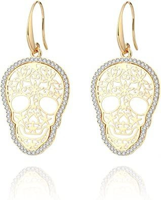 Arete Colgantes Para Mujeres, Diseño De Calavera, Arete De