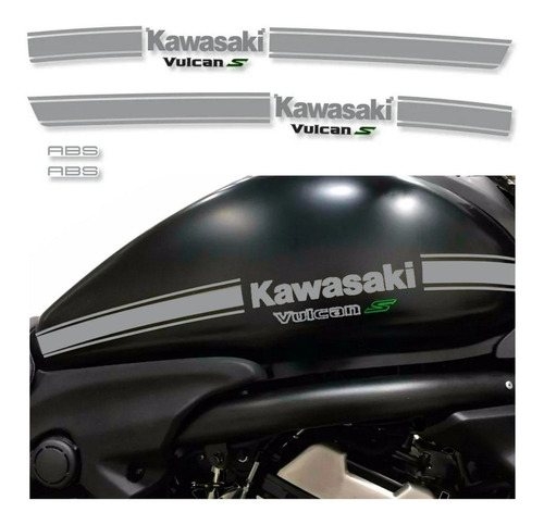 Kit Adesivos Para Kawasaki Vulcan S Stripe 15981 Cor CINZA/PRETO