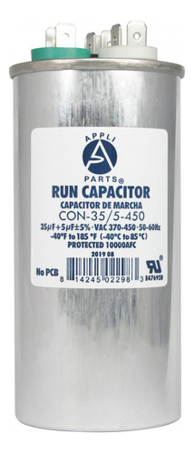 Appli Parts Condensador Capacitor De Marcha 35+5 Mfd Uf