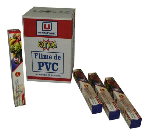 25 Rolos Filme Filmito De Pvc 28cmx100m - Ultra (1cx)