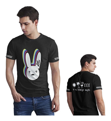 Polera Juvenil Negra Bad Bunny D4