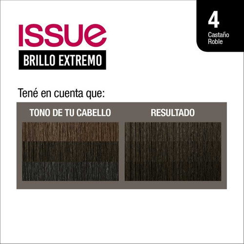 Issue Brillo Extremo Coloración Permanente Kit Tono 4 Castaño Roble