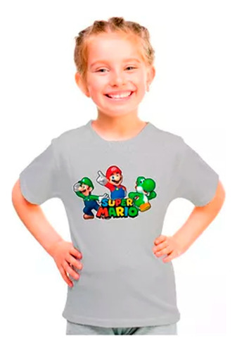 Polera Gris Super Mario ¡oferta!