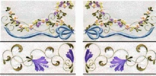 Matriz Bordado Espelhados Florais Toalhas
