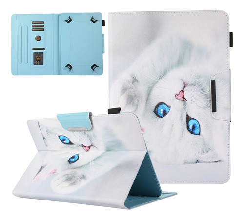 Funda Para Tablet Universal 9.5-10.5 PuLG Tablets Cute Gato