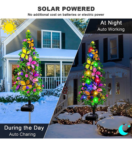 E Solar Con Forma De Mariposa, Árbol De Navidad, Enchufe De