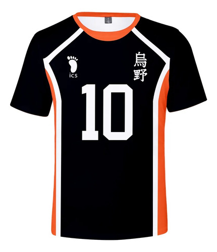 Playera Haikyou Equipo De Voleibol Impresión 3d Manga Corta