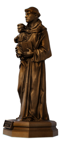 Estátua Santo Antônio De Pádua - Imagem Cor Cor Cobre Antigo