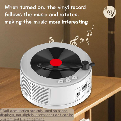 Mini Altavoz Tocadiscos Estilo Retro, Radio Para Sala De