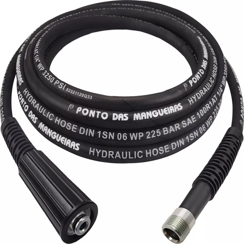 10m Mangueira Extensora Aço Compatível Lavadora Stanley Sw22 Cor Preto