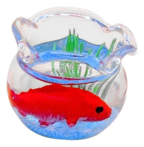 Acuario De Casa De Muñecas Con Peces, Mini De Rojo