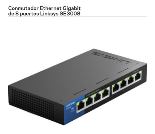 Imagen 1 de 2 de Switch Linksys Se3008