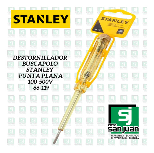 Destornillador Buscapolo 100-500v Plano 66-119 Stanley