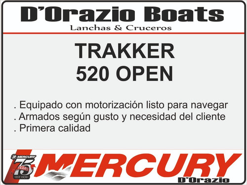 Lancha Tracker Trakker 520 Open + Mercury 50 Hp 4t Dorazio