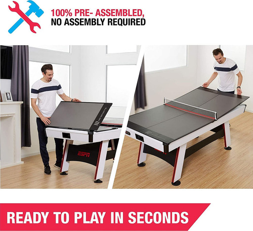 Conversion A Mesa De Ping Pong Md Sports Para Billar Hockey Color Gris