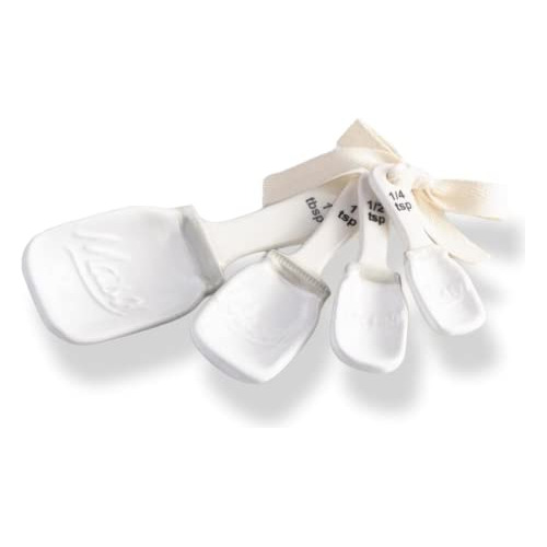 White Ceramic Mason Jar Measuring Spoons - Cute Teaspoo...