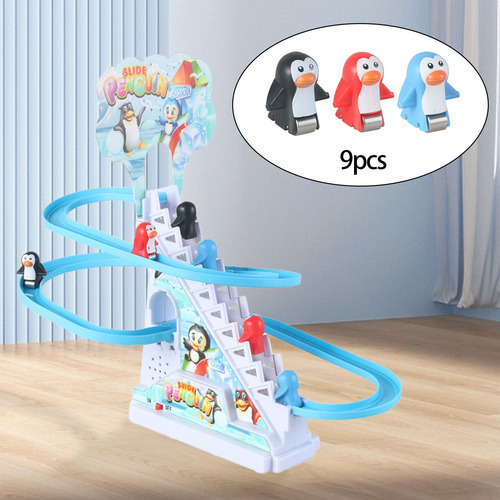 2 Piezas De Juego De Pista Eléctrica, 9 Piezas Pingüino