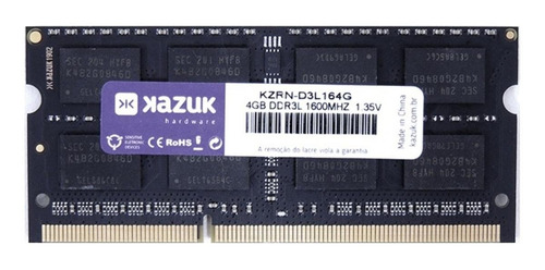 Memória RAM 4GB 1x4GB Kazuk KZRN-D3L164G