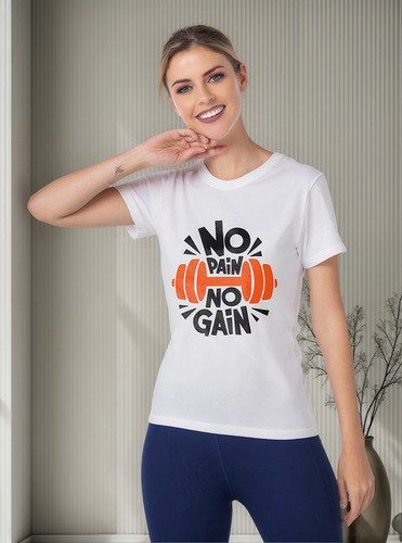 No Pain No Gain Playera Hombre Mujer Gym Cardio Ejercicio