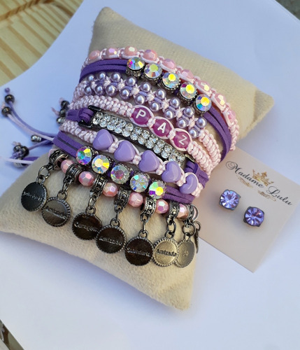 Pulseira Menina Pingente Nome Letra Pérola Cavalo Coração